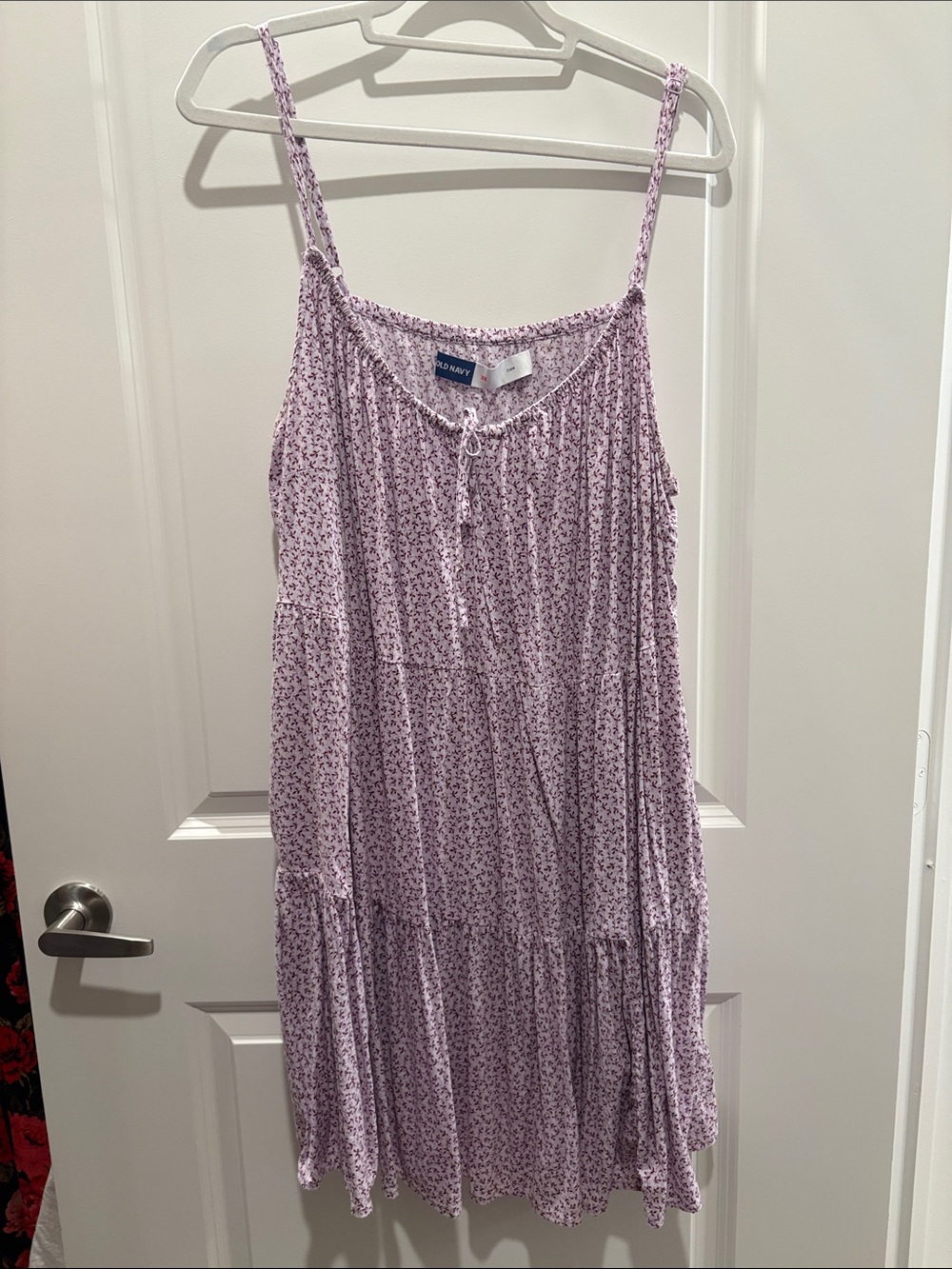 Old Navy Lilac Floral Tiered Mini Dress